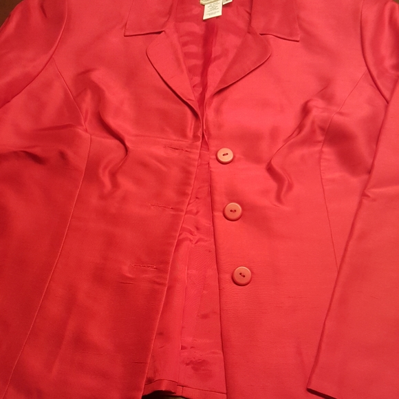 Coldwater Creek Silk Floral Sheath and Red Jacket - Picture 4 of 6